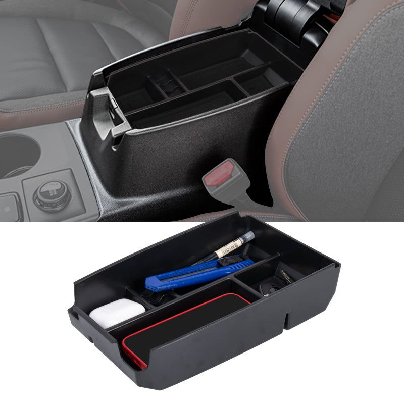 Neepiar 2PCS Center Console Dash Storage Tray and Armrest Secondary Storage Box Compatible with Ford Bronco Sport CX430 2021-2023 2024 Center Console Organizer Insert Accessories - Image 2